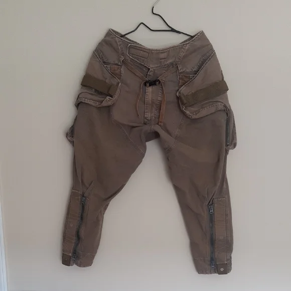 HAMCUS Brown Cargo Pants with Straight-Leg Cut - Picture 1 of 15